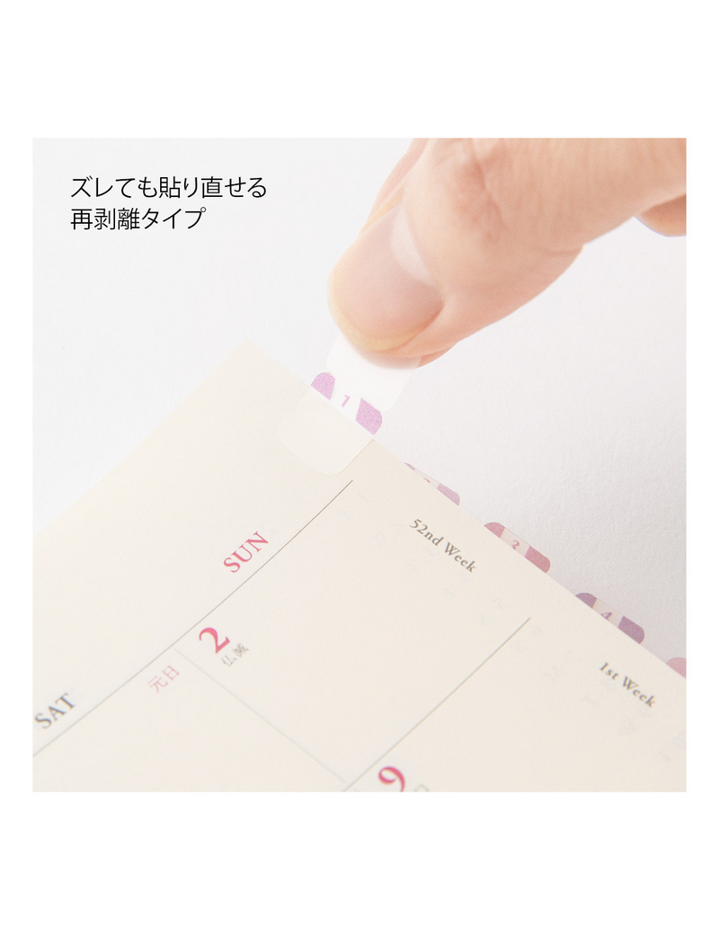 Midori Chiratto Removable Small Index Tabs - Pink