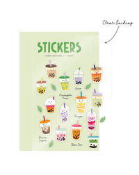 Girl of All Work - Bubble Tea Boba Clear Stickers