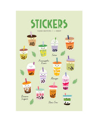 Girl of All Work - Bubble Tea Boba Clear Stickers