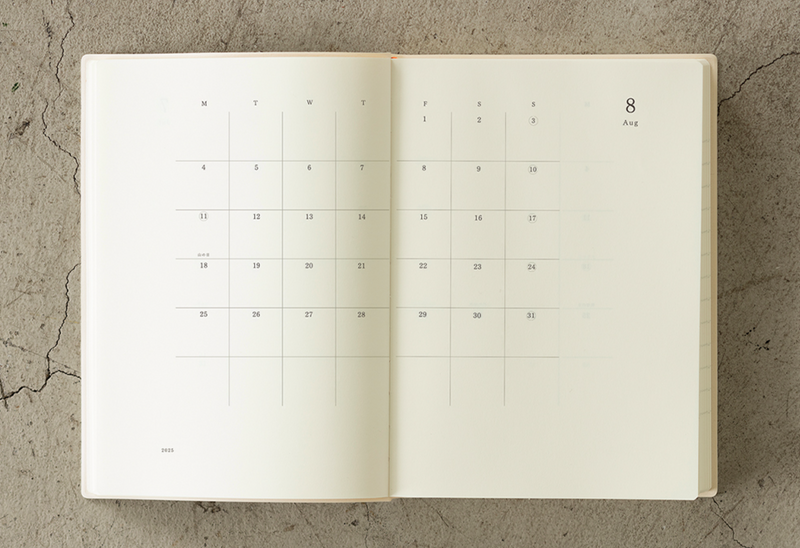 2025 Midori MD Notebook Diary A5 - 1 Day 1 Page