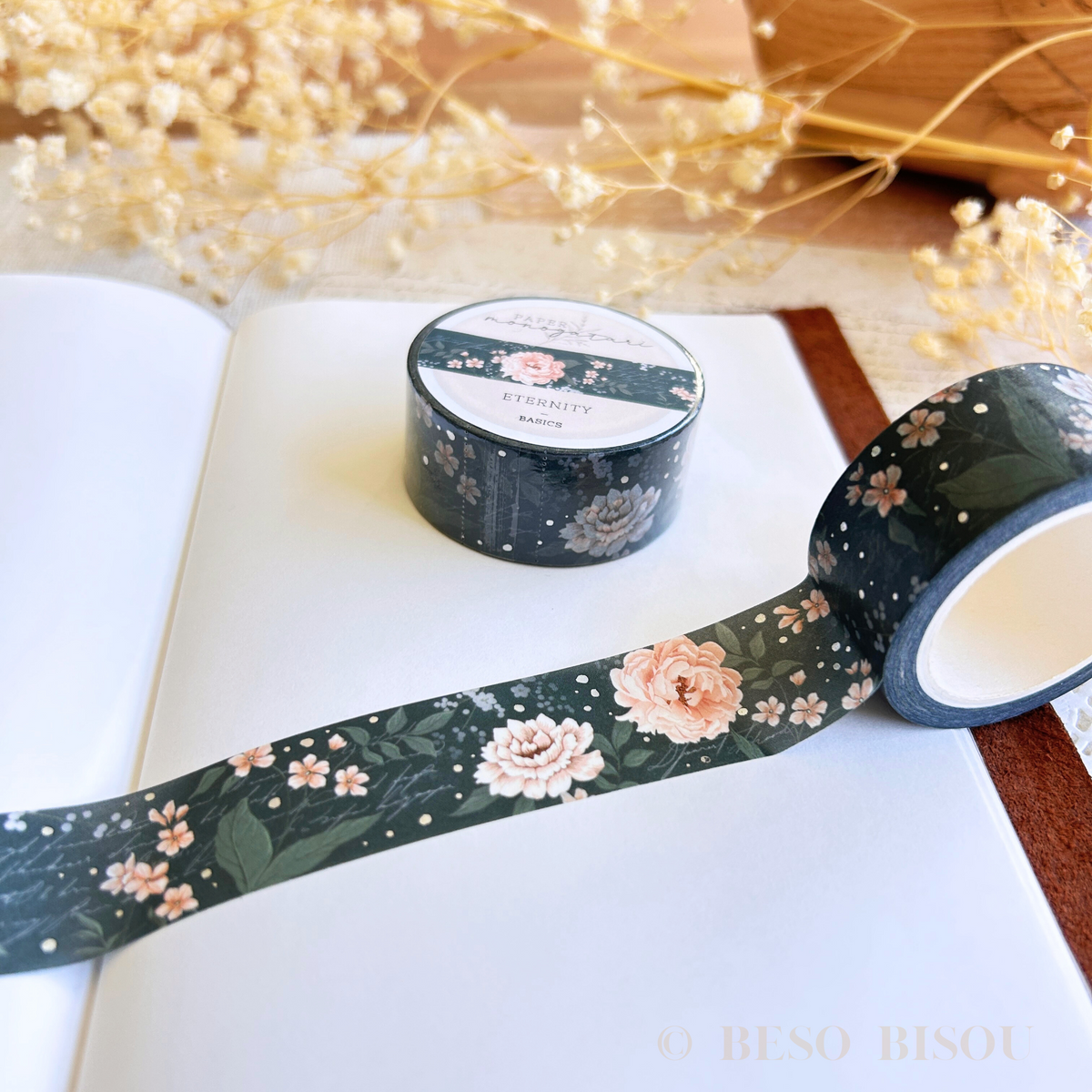 Silver-Foiled Floral Washi Tape (Eternity)