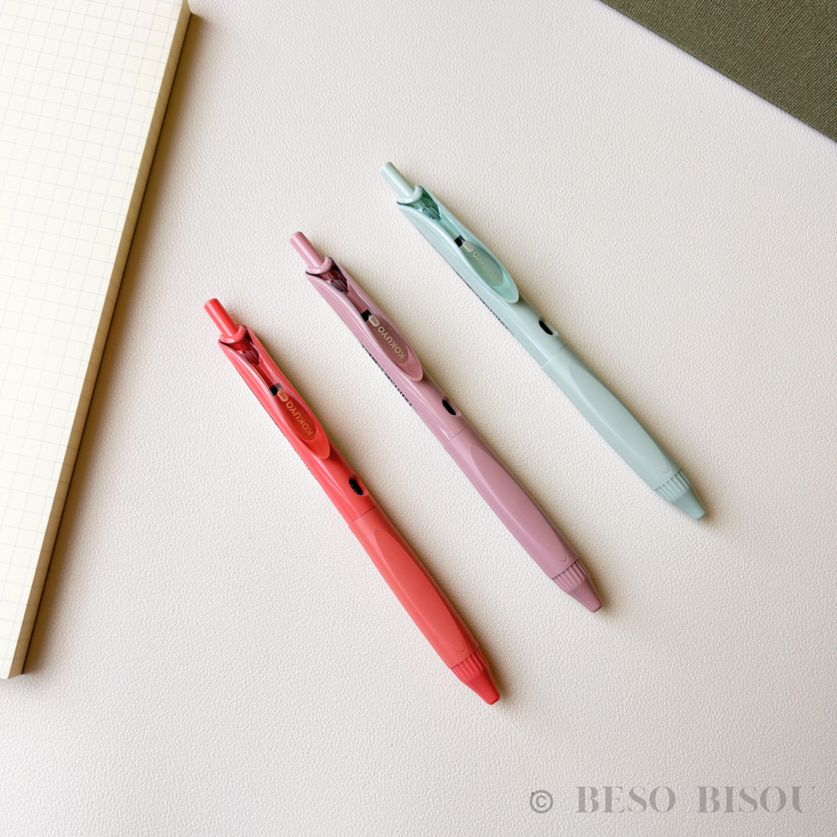 Kokuyo ME Gel Pen 0.5mm | Taupe Rose, Fragile Mint, Canyon Clay