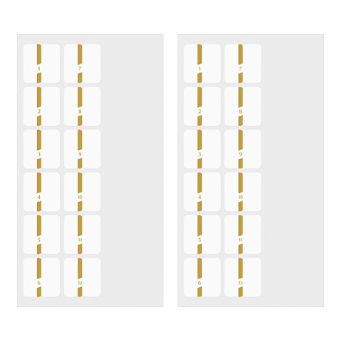 Midori Chiratto Removable Large Index Tabs - Numbered Gold