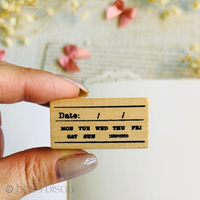 Vintage Style Wooden Rubber Date Stamp