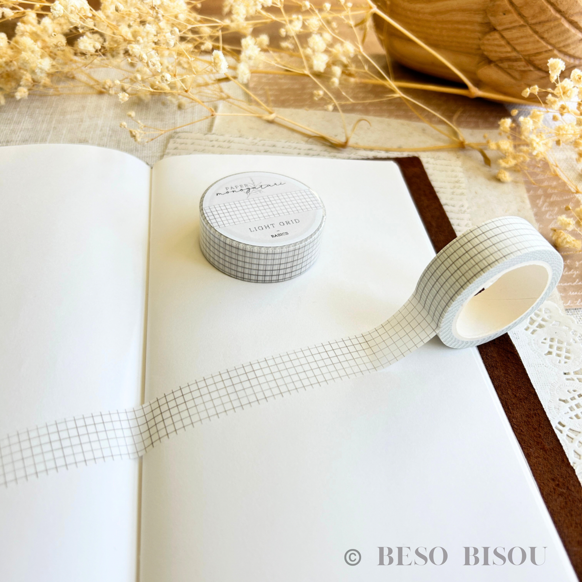 Minimalist Light Grid Washi Tape