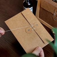 Vintage Style Button & String Tie Kraft Envelopes (Set of 4)