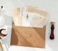 Vintage Style Button & String Tie Kraft Envelopes (Set of 4)