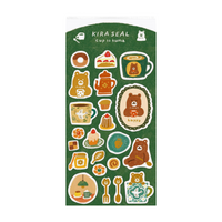 Furukawashiko - Cafe Kuma Bear Gold Foil Sticker Sheet