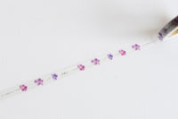 Yohaku -  Purple Flowers Slim Washi Tape (L-004)