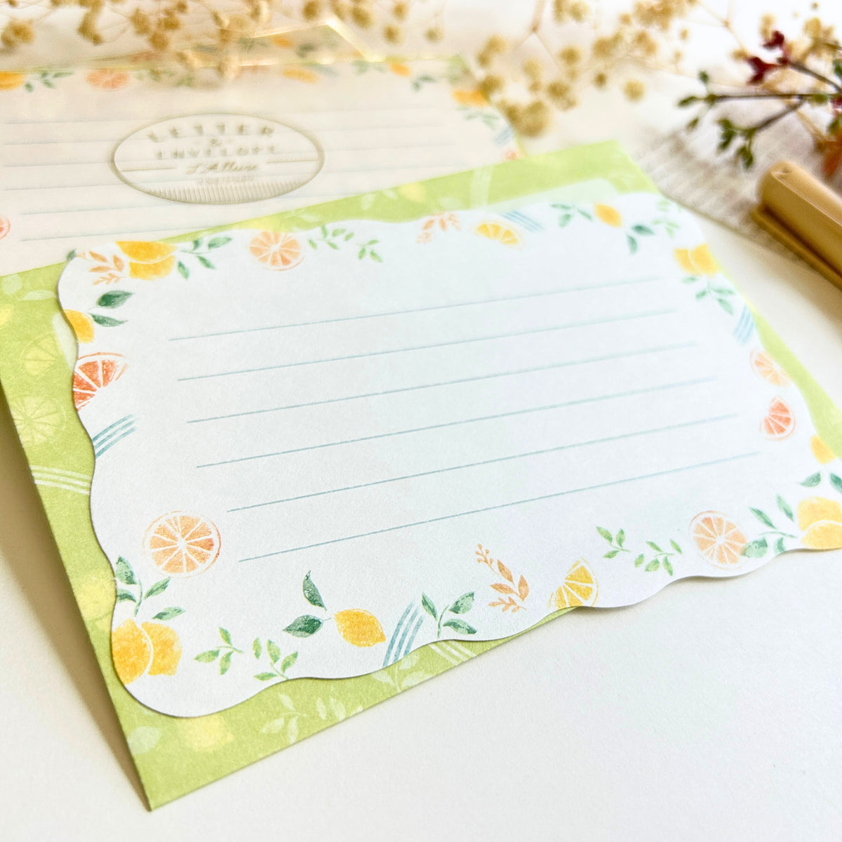 Lovely Lemon Citrus Letter Writing Set