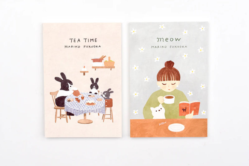 Cozyca - Mariko Fukuoka Postcard Set (Tea Time/Meow)