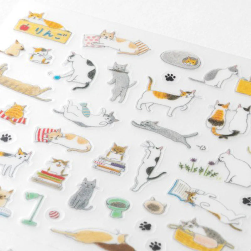 Midori Removable Cat Life Stickers (Small)