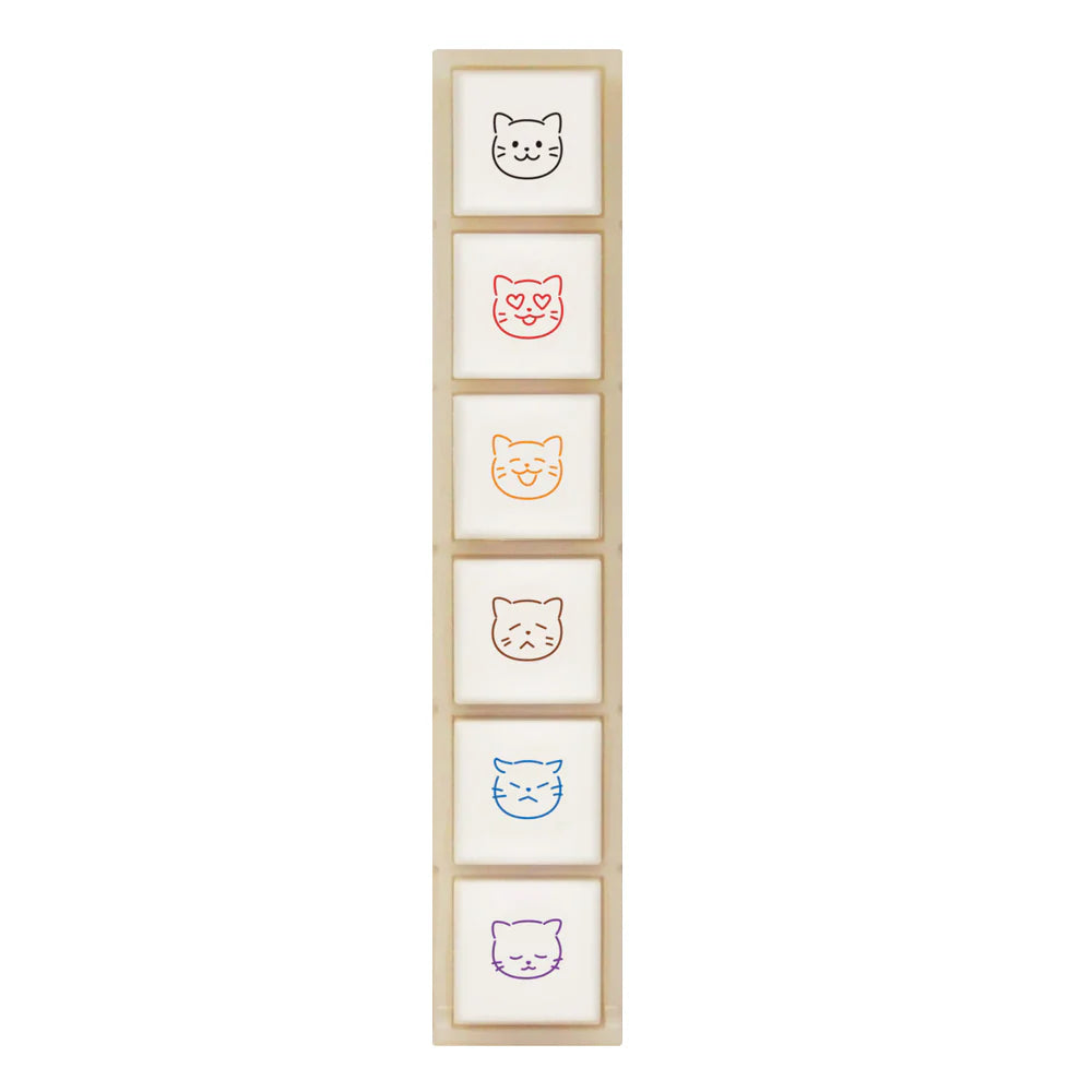 Kodomo No Kao - Pochitto6 Push Button Stamp (Cats)