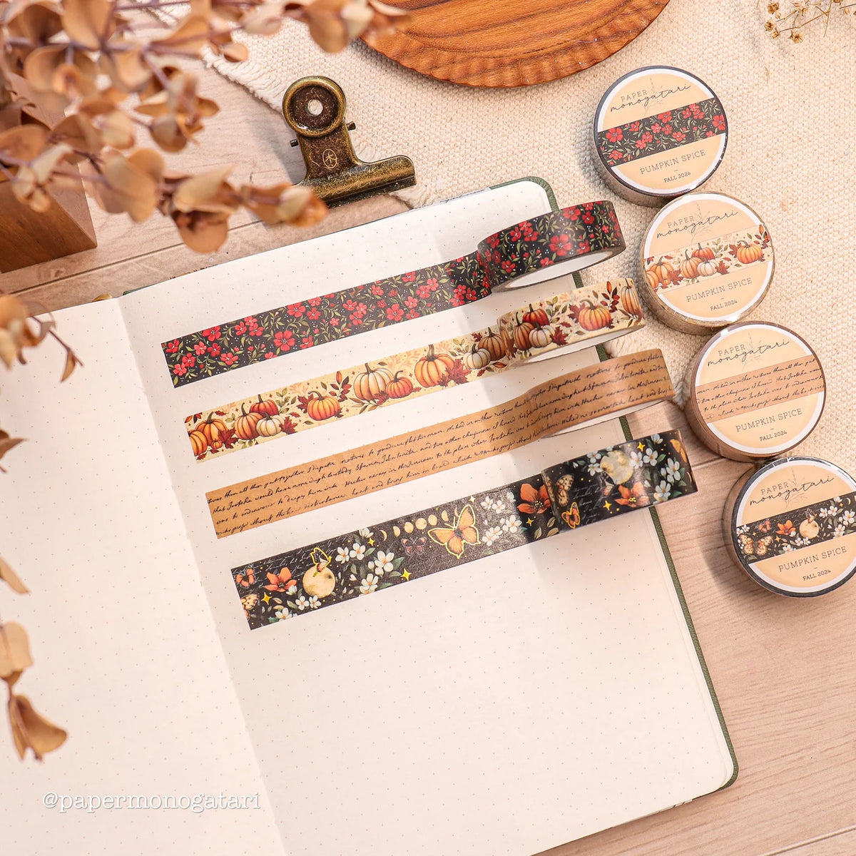 Paper Monogatari - Pumpkin Spice Gold-Foiled Vintage Washi Tape