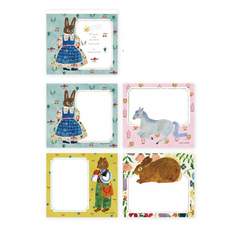 Cozyca - Aiko Fukawa "Flower and Animals" Memo Pad