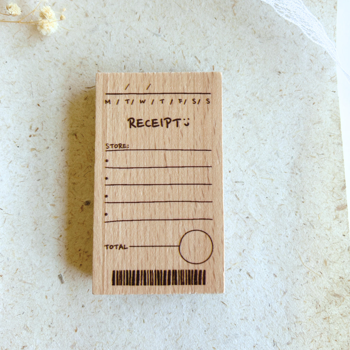 Wood Receipt Stamp for Journals