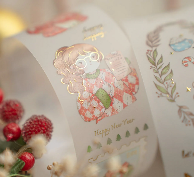 Sho Little Happiness - "Merry Merry" Gold-Foiled PET Tape