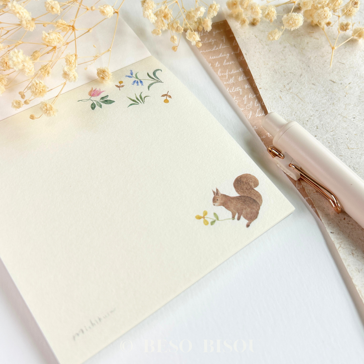 Squirrels Washi Paper Memo Pad