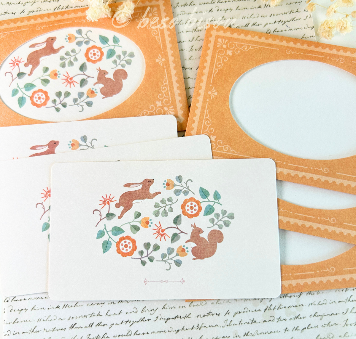 Squirrel & Rabbit Mini Greeting Notecard Set