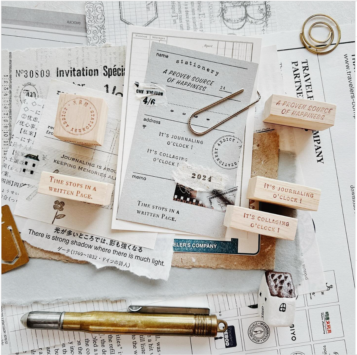 PensPaperPlanner - "Stationery Addict" Rubber Stamp