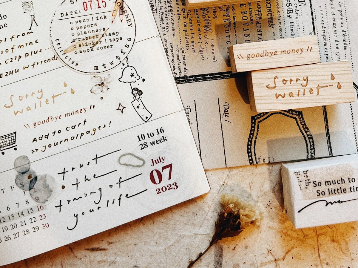 PensPaperPlanner - Food, Stationery & Money Rubber Stamp Series