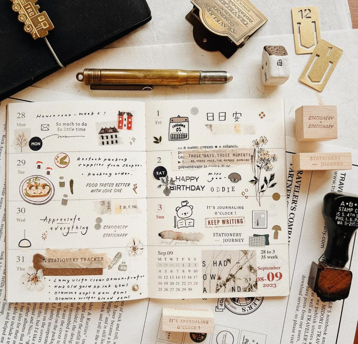 PensPaperPlanner - "Stationery Tracker" Rubber Stamp