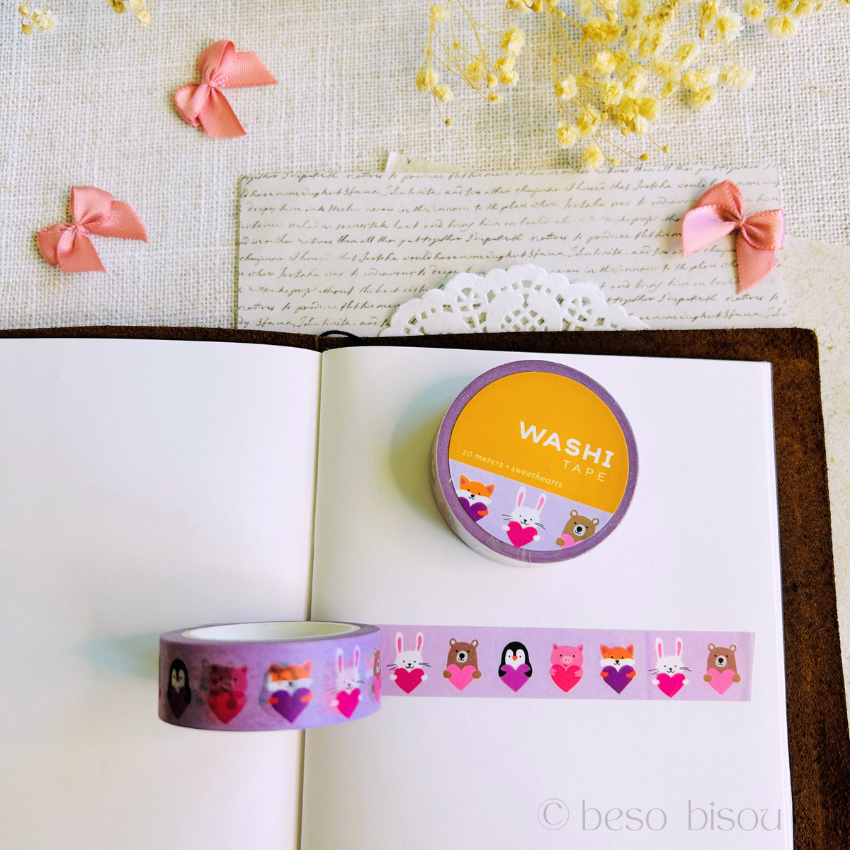 Girl of All Work - Sweethearts Animal Washi Tape