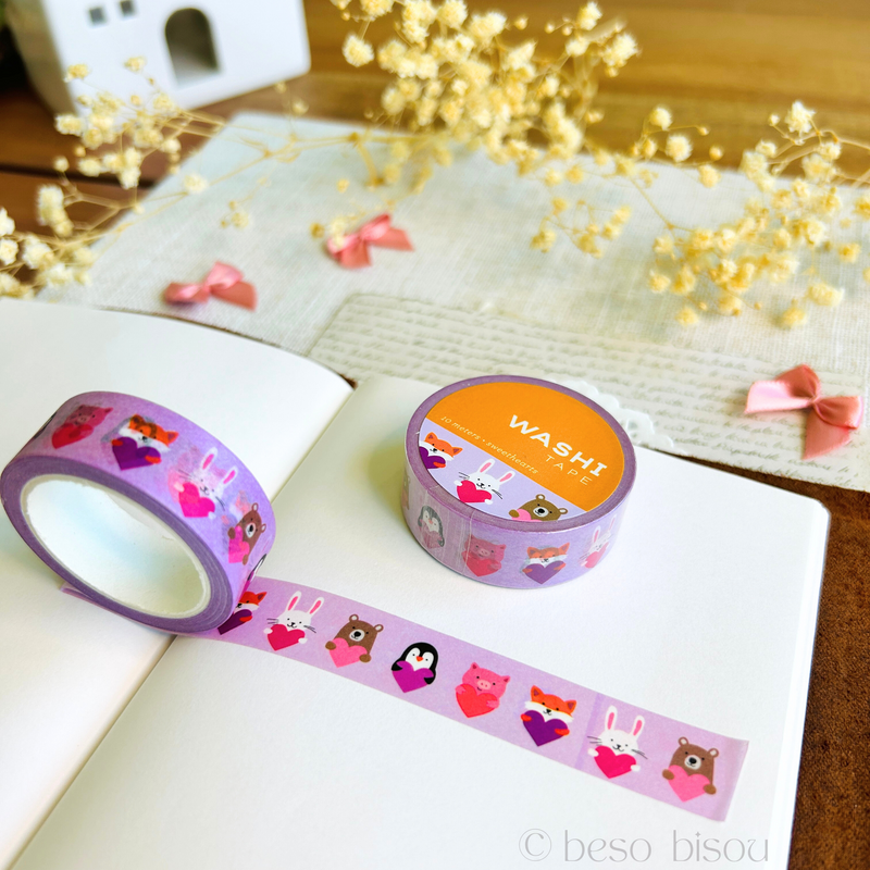 Girl of All Work - Sweethearts Animal Washi Tape