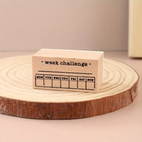 Weekly Goal & Habit Tracker Wooden Rubber Stamp