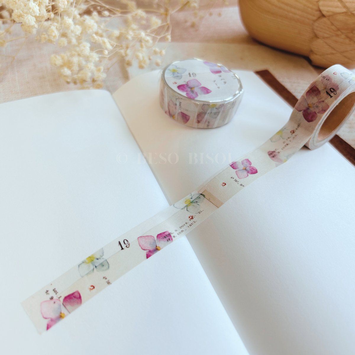 Yohaku -  Hydrangea Watercolor Washi Tape (Y037)