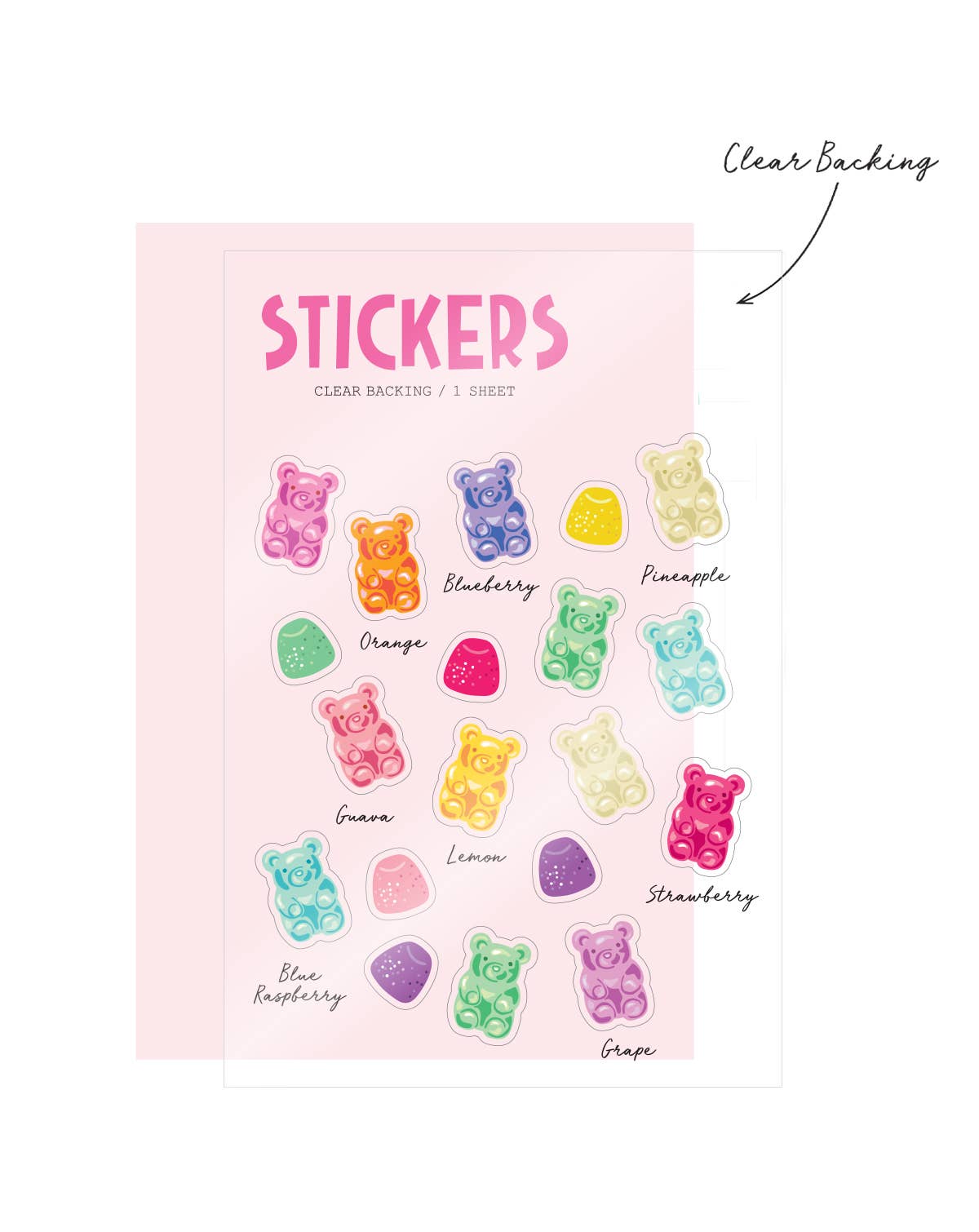 Girl of All Work - Gummy Bears Clear Stickers