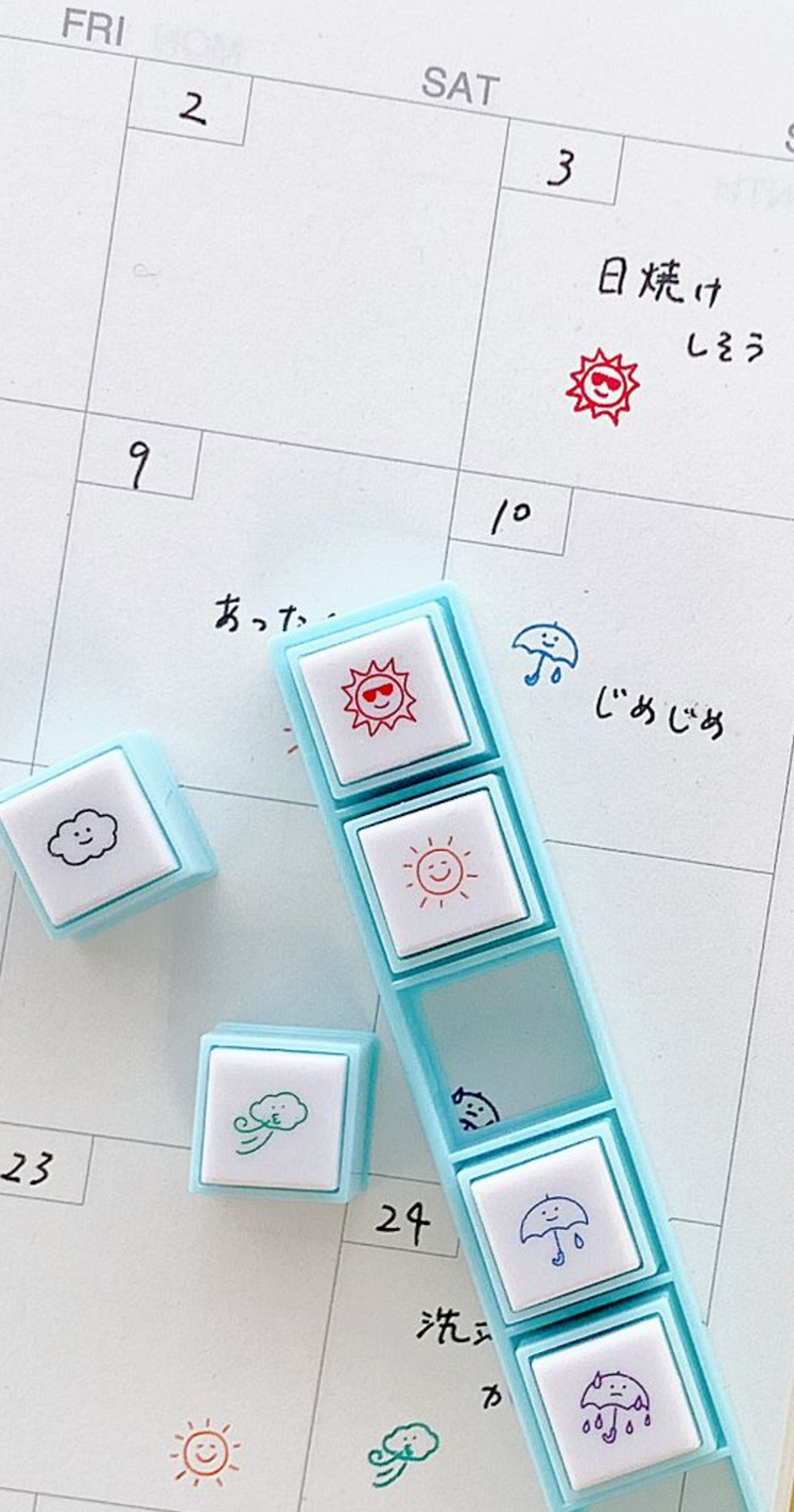 Kodomo No Kao - Pochitto "Pick" Button Stamp - Weather