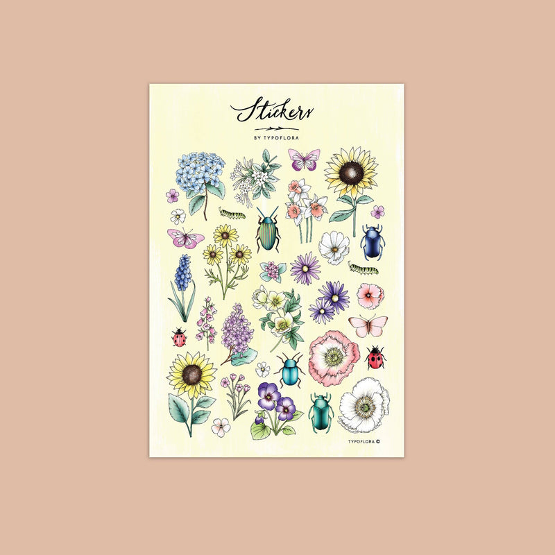 Typoflora - Summer Flowers Lovers Sticker Sheet